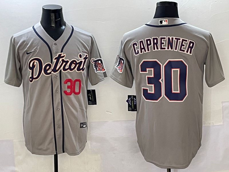 Men Detroit Tigers #30 Caprenter Grey Game Nike 2025 MLB Jersey style 5074->detroit tigers->MLB Jersey